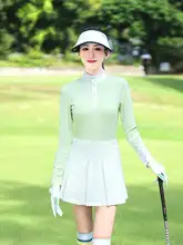 ゴルフ用プリーツAラインスカート【ブラウン・グレー・ホワイト・透け防止】