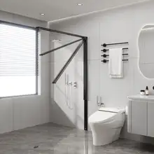 防水マグネット付きシャワーカーテン【干湿分離・小型トイレ用・穴あけ不要】