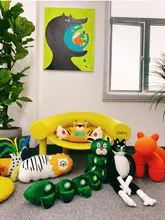 抱き枕 ぬいぐるみ 白黒猫 キモ可愛い モコモコ 特大 彼氏 プレゼント ギフト 「uodycoco」