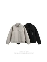 ボクシーなデザインの春用フライトジャケット【キャンバス・スタイリッシュ】