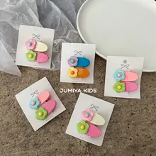 ヘアクリップ キッズ ガールズ フラワー かわいい 前髪留め 髪に優しい ヘアアクセサリー