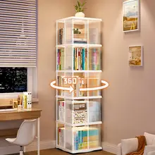 360度回転式書架【リビング用・角型・フロアタイプ・移動可能】