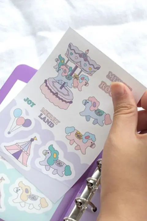 スケジュール帳 バインダー式 ソフトカバー 留め具付き 可愛いキャラクター 夢かわいい マンスリー メモ 携帯用 「lucalab」