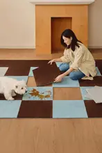 洗える接着不要なパッチワークラグ【防水・リビング・寝室用】