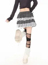 ポルカドットレースハイウエストフレアスカート【Aライン・二重レイヤー・軽やかな着心地】