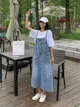 韓国風デザインのデニムサロペットスカート【春夏用・カジュアル・若々しいスタイル】（ セットアップ対応）