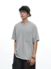 大口袋付き 半袖Tシャツ【コットン100%・フィット・夏用】