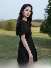 優雅なフレンチスタイルの夏用連衣裙【ウエストゴムデザイン・女性用】