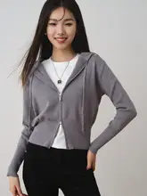 ron ダブルジップフード付きニットカーディガン【カジュアル・長袖】