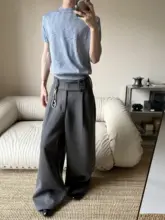 人字柄のAラインバギーパ  ンツ【サイドタックデザイン・コーディネート自由】