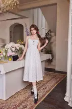 レース花柄水玉サスペンダースカート ドレス