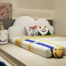 ベッド用 背もたれクッション クラウド型 ふんわり カバー洗える 衝撃吸収 キッズ ボーイズ ガールズ ヘッドボード無し 畳 和室 壁寄り