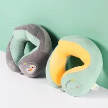 可愛いデザインのU型枕【首 Support・旅行用・携帯便利】