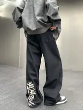 404MOB メンズ刺繍デニムパンツ【秋用・ストレート・カジュアル・ヒップホップスタイル】