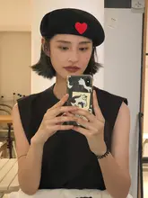 秋冬用ベレー帽【薄手・小顔効果・オシャレなデザイン・八角形】