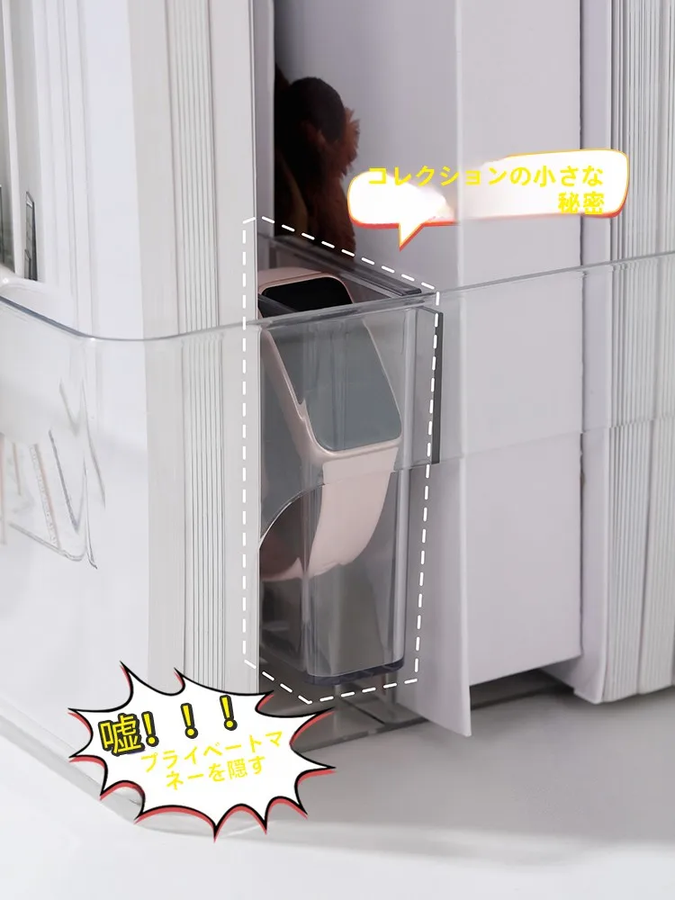 透明なボックス フック付きペン立て アクリルミニ収納ラック：デスク周り小物の効率的収納を実現
