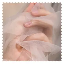 薄杏色ソフトチュール生地【柔らかく肌触りの良い高級ドレス用手作り素材】