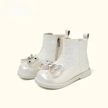 女の子用プリンセスショートブーツ【ファッショナブルなレザーブーツ ・秋冬・極上の柔らかさ・シンプルデザイン】