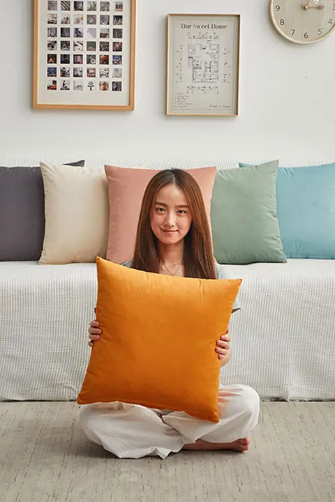 高級感あるクリーミー風クッションカバー【ソファ用・ファー素材・チップなし】