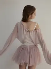 バレエロマンティック ハイウエスト シースルー メッシュスカート