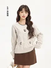 XinmonLee カラーブロックニットセーター【ラウンドネック・秋冬用・カジュアル・スリムフィット】