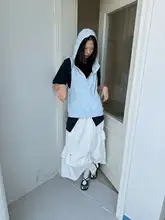軽やかなデザインの抽绳付き半身スカート【和風・折り畳みデザイン】
