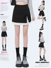 リボン付きデザインのフレアスカート【春夏用・花柄・防透視・スリット】