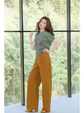 リゾート風デザインのショートTシャツ【ココヤシプリント・上質なカジュアル・ラウンドネック・短袖】