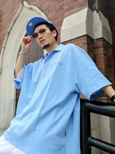 ACUSA 基本カラー ポロシャツ 半袖 Tシャツ【300g重厚 空気綿素材・ユニセックス・ルーズフィット】