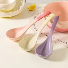 川島屋 大型陶器スープスプーン【長柄・家庭用・高級感】