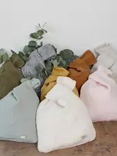 ミニバッグ 腕ポシェット 手さげ リネン 和風 巾着 夏 お出かけ スマホ 小銭入れ