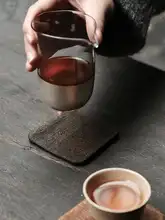 マット ティーセッティング 手作り布製 古法柿染め レトロスタイル