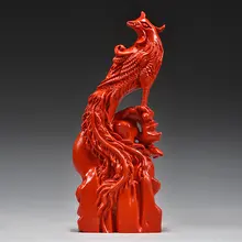 天然真朱砂の赤い朱雀オブジェ【火属性・装飾用】