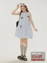 リボン付き初恋風ドレス【軽やかで華やか・フラワーシルエット・スリム効果】