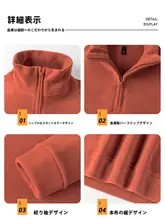 ハーフジップ スウェット ユニセックス 両面ボア スタンドカラー 厚手 裏起毛 あったか アメリカンスタイル 冬