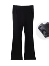 秋冬用 レディース 高腰フィット 加厚フレアパンツ【カジュアル・裏起毛】