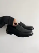 軽量デザインの履きやすいメンズローファー【通気性・黒・快適・後ろ踏めるタイプ】