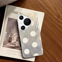 浅煦QX スマホケース【Huawei Pura 70 対応・羽織り生地・ドット柄・高品質・ストラップ付き】