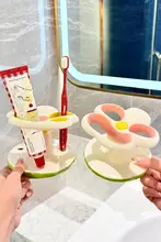 花柄洗面器用電動歯ブラシホルダー【創意デザイン・セラミック製】