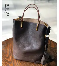 革製トートバッグ【シンプル・手提げ・ショルダー兼用・バケツ型】