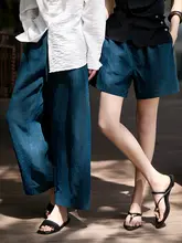 紫色の桑蚕絲テーパードパンツ【フィット・女性用・夏季用】