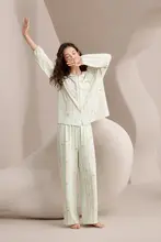 長袖コットンモダールパジャマ【春秋用・可愛いデザイン・外出可能】（セットアップ対応）
