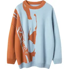 ルーズフィットの手刺繍入りカシミヤセーター【ラウンドネック・長めの丈・極上の柔らかさ】