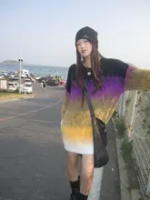 レディース ゆったりニットセーター【春用・ロング丈・スタイル】