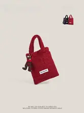 赤いフェイクファーミニバッグ【シンプル・ショルダー／斜め掛け対応】