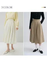 Aラインプリーツスカート【秋用・通勤・フレンチスタイル】