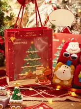 冬の装飾に最適！クリスマスデザインの加 fleeced 中筒ソックス【男女兼用・ギフトボックス付き】（セットアップ対応）