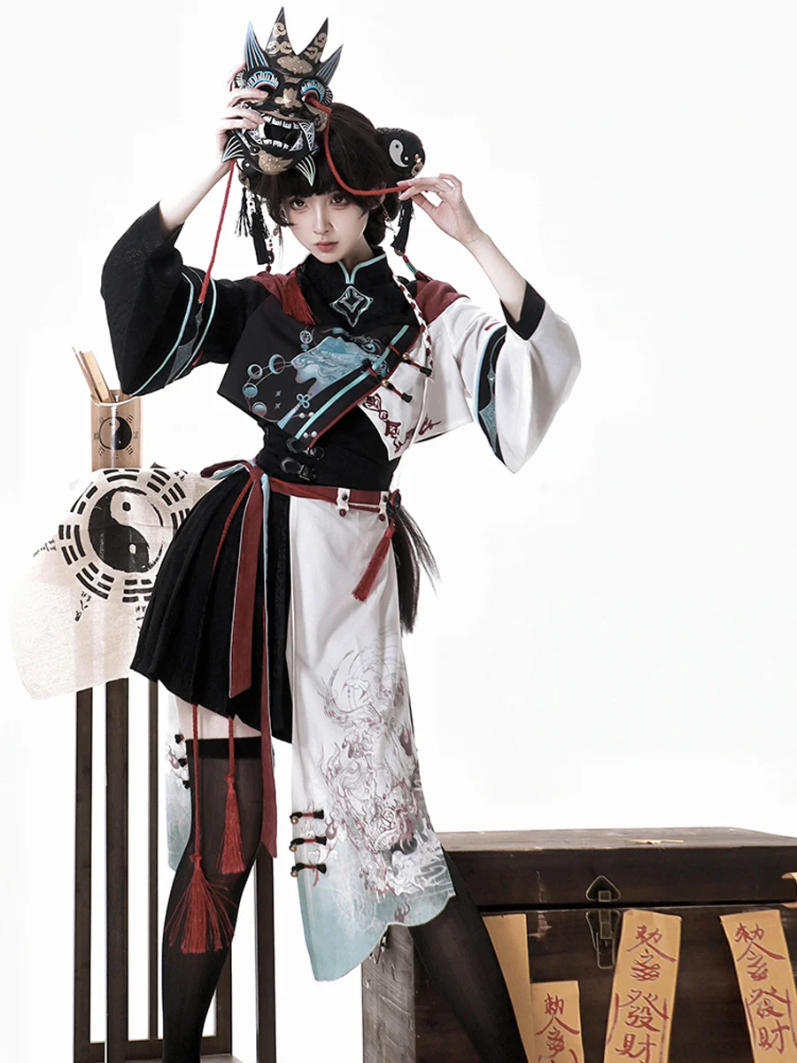 オリジナルデザインの中華風ロリータハロウィン衣装「妖怪捉え師」セット：雰囲気と実用性を両立