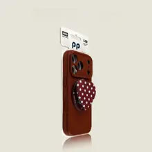 iPhone用白鹅绒スマホケース【ドット柄・ハート型・マグネットスタンド・衝撃吸収】