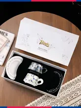 高級陶器製コーヒーカップ＆ソーサーギフトボックス【カップ・カッププレート・ペアカップ・おしゃれ・誕生日や結婚祝いに最適】（セットアップ対応）